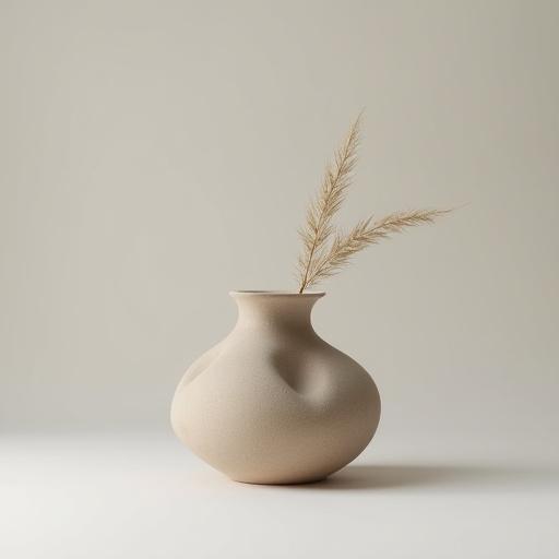 Vase sculptural en céramique artisanale